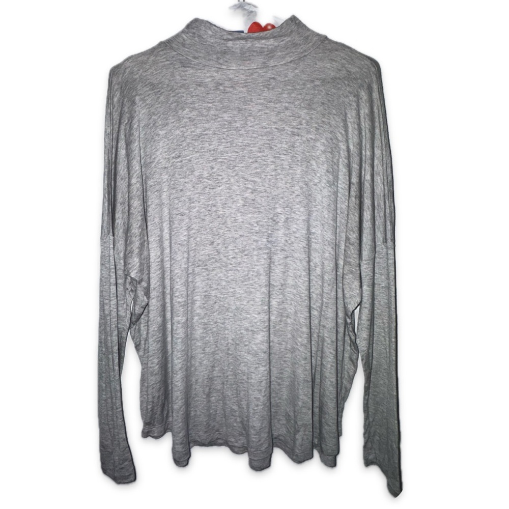 LOFT WOMENS GRAY RELAXED MOCK-NEVK SWING JERSEY TOP SIZE LARGE